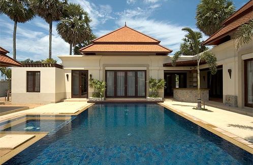 View across pool to the master bedroom