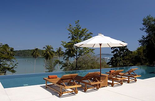 View of Phang Nga Bay over the swimming pool