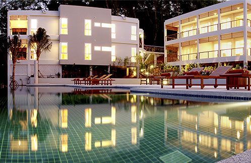 The apartments at night