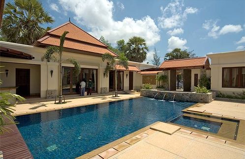 Pool view with self-contained guest room to the right