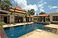 Pool view with self-contained guest room to the right