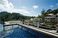 The view from the pool looking over the estate
