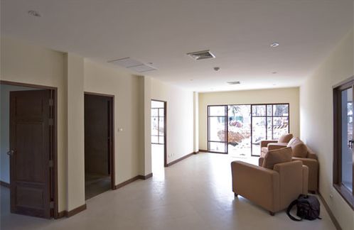 Living room of the nearly completed show apartment