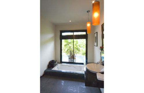The master bathroom