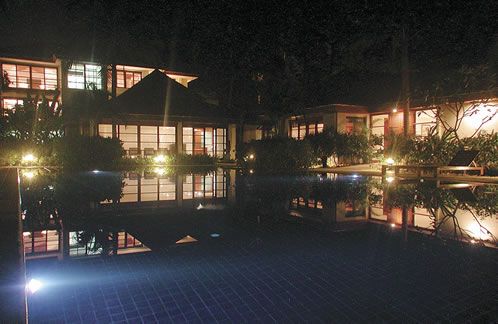 The estate at night