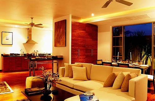 The spacious living room