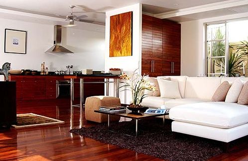 The spacious living room