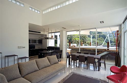 The living and dining areas