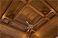 The vaulted ceiling in the living room