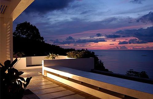 The sunset viewed from the balcony