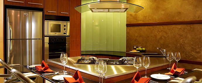 The kitchen/dining area of the Accenta show apartment