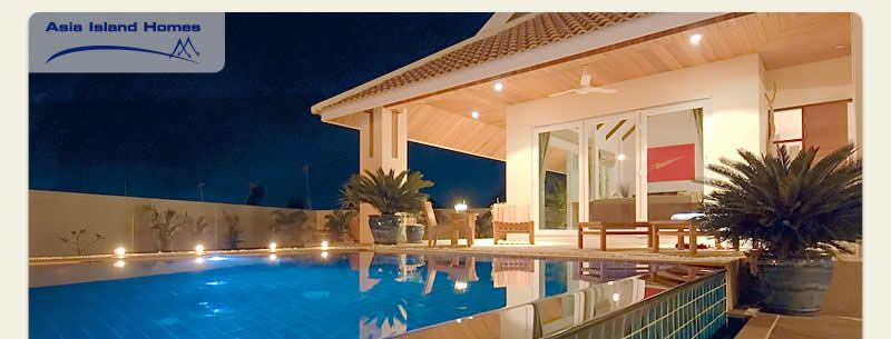 Saowaree Villas Phuket – swimming pool at night