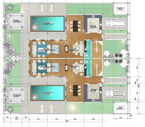 Lower Floor plan of The Villa