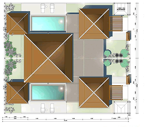 Roof plan of The Villa