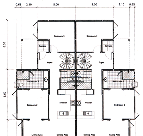 East Coast Ocean Villas townhome upper floor plan
