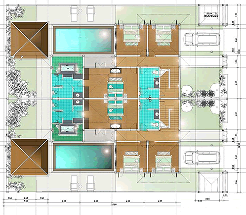 Lersuang Townhomes upper floor plan