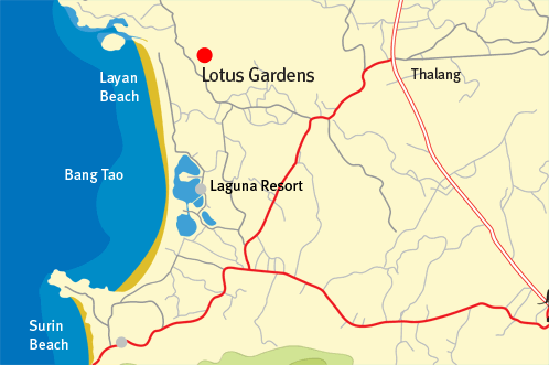 Lotus Gardens Phuket location detail map