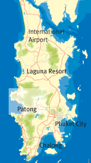 Phuket map showing Samsara at Laem Thip