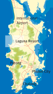 Phuket island map showing Surin Springs location