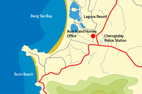 Asia Island Homes office location map