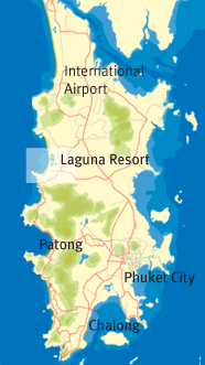 Phuket map showing Asia Island Homes office