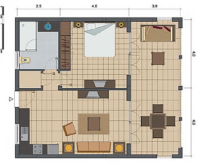 One Bedroom Floor Plan